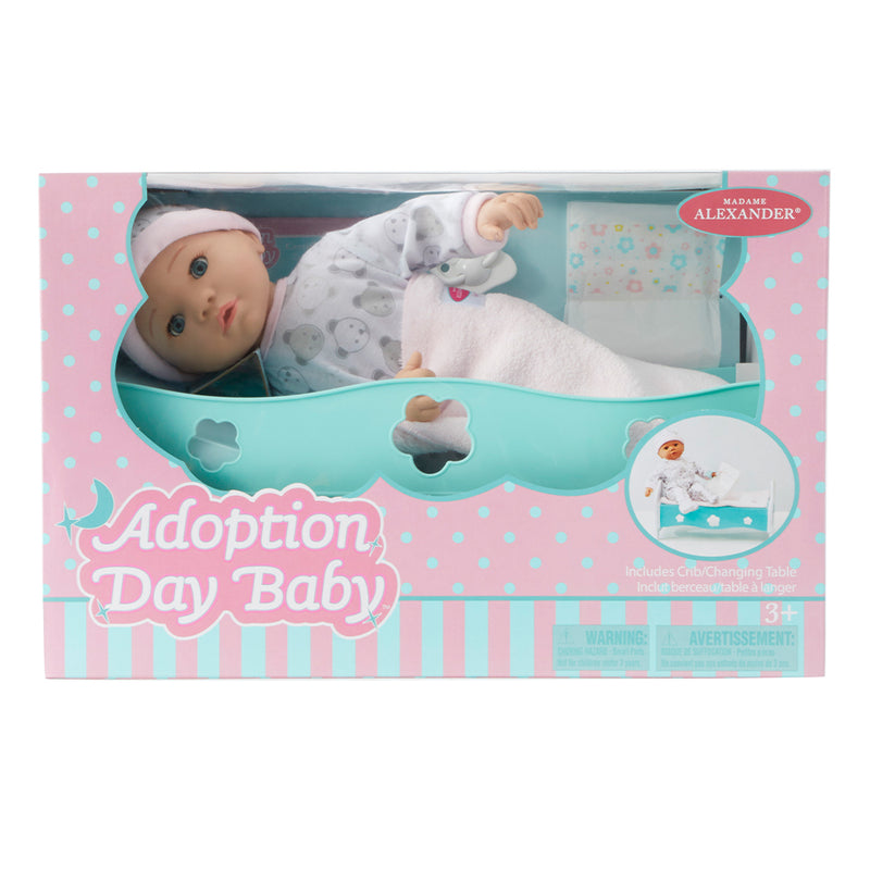 Adoption Day Baby Girl/Light Skin Tone/Blue Eyes, In Cradle!