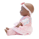 Baby Cuddles Pink Floral, Dark Skin Tone,  Brown Eyes!