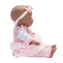 Baby Cuddles Pink Floral, Dark Skin Tone,  Brown Eyes!