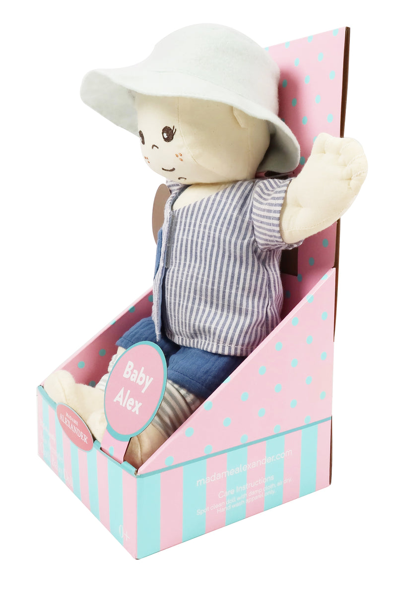 Baby Alex Light Skin Tone, Cloth Doll, Made with eco-friendly materials!