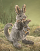 Kangaroo with Joey Hand Puppet (2 puppets in one), In Stock!