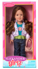 Emmi, 14" Alexander Girlz Doll, Light Skin Tone, Brown Eyes, Brunette, New for 2024!  In Stock!