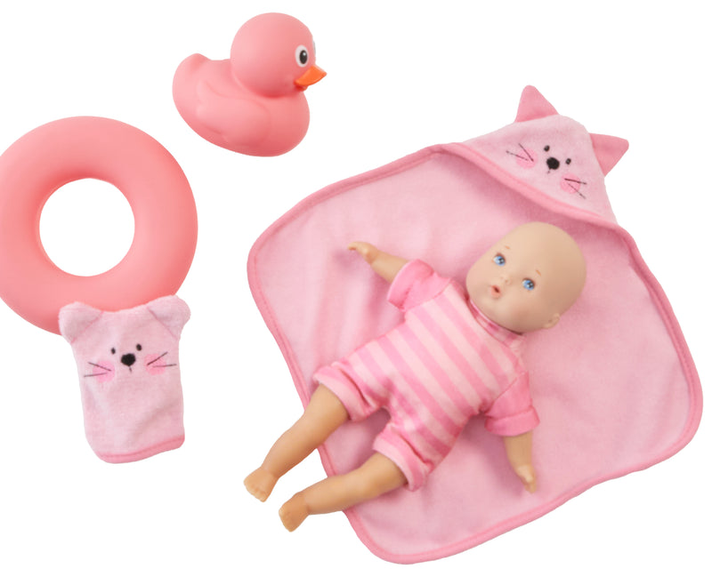 Splash and Play Little Cuties Pink, 8" Baby Doll, New for 2025!  In Stock!