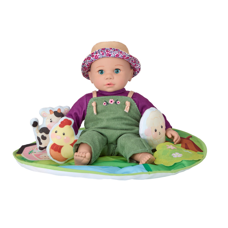 Sweet Smiles Tummy Time, 14" Baby Doll, New for 2025!