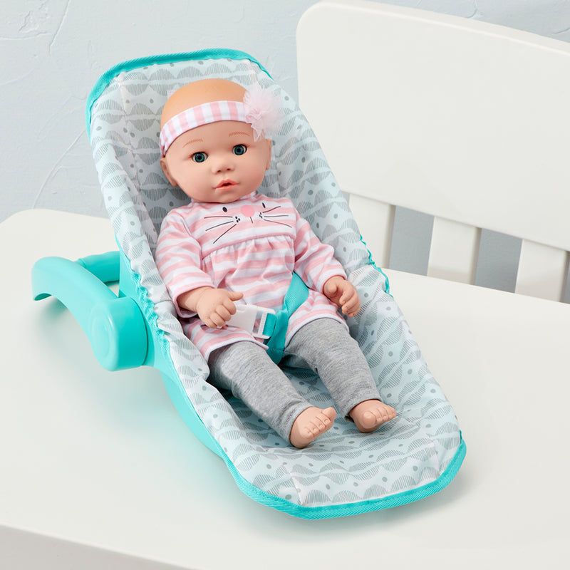 Soft Gray Car Seat/Carrier for up to 18" Dolls!  IN STOCK!