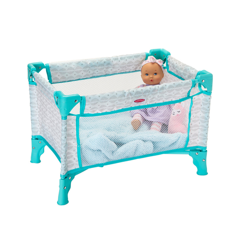 Pack and Play Crib, Soft Gray (includes storage bag), for up to 18" Dolls!