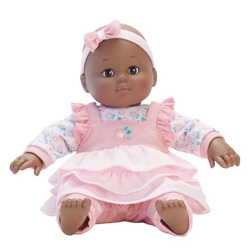 Baby Cuddles Pink Floral, Dark Skin Tone,  Brown Eyes!