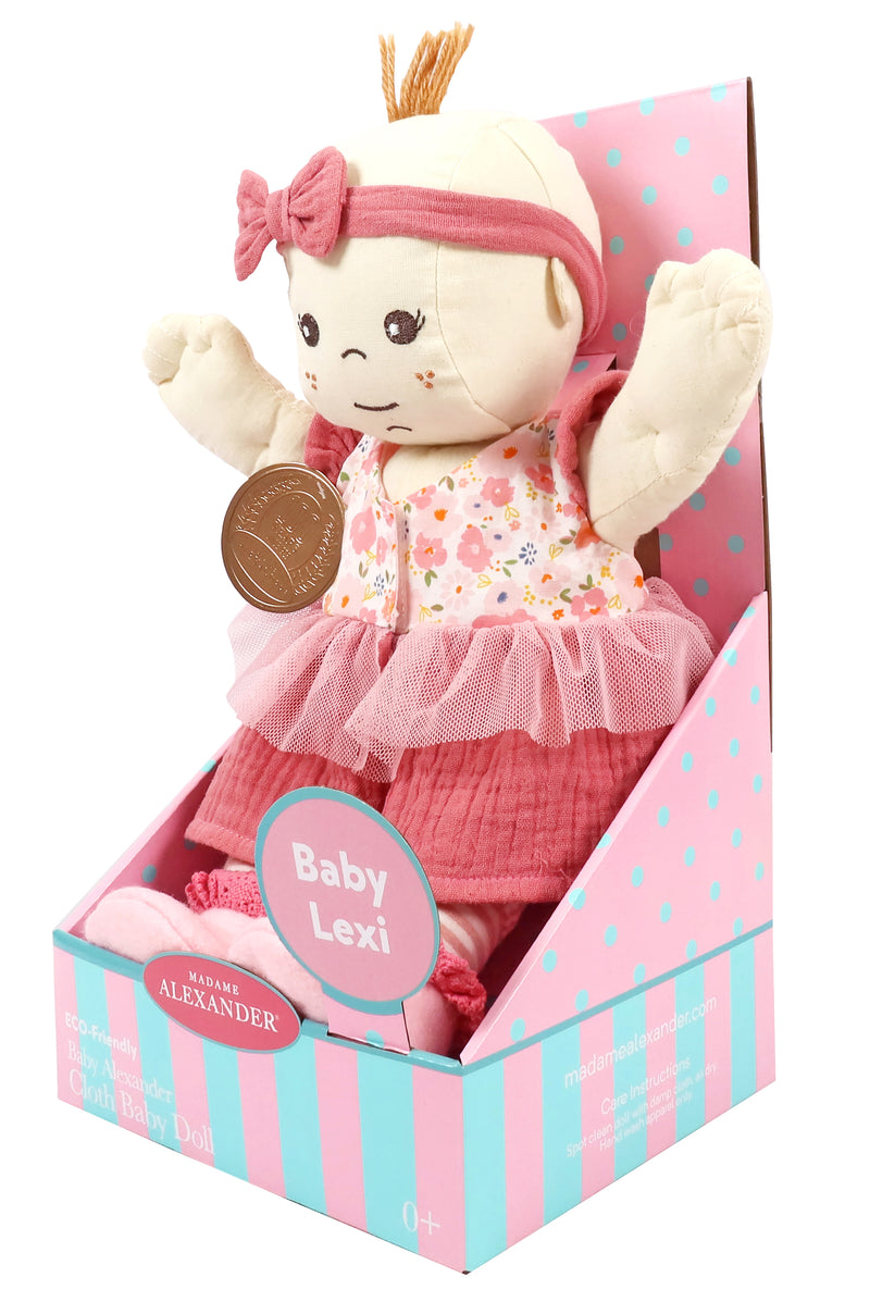 Baby Lexi Light Skin Tone, Cloth Doll, Made with eco-friendly materials! 2023 Centennial Celebration!  In Stock