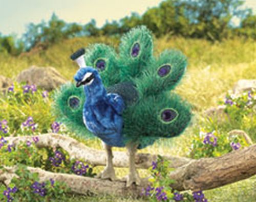 Bird, Peacock, Small Hand Puppet