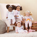 My Little Girl Polka Dot Pinafore, Medium Skin Tone, Brown Eyes, Brunette Hair!