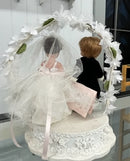 Wedding Cake Topper  with 5" Dolls from Madame Alexander