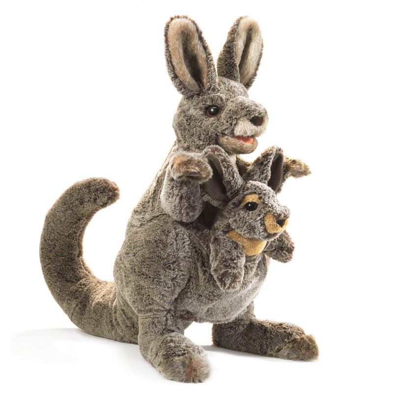 Kangaroo with Joey Hand Puppet (2 puppets in one), Ships October 25, Pre-Order!
