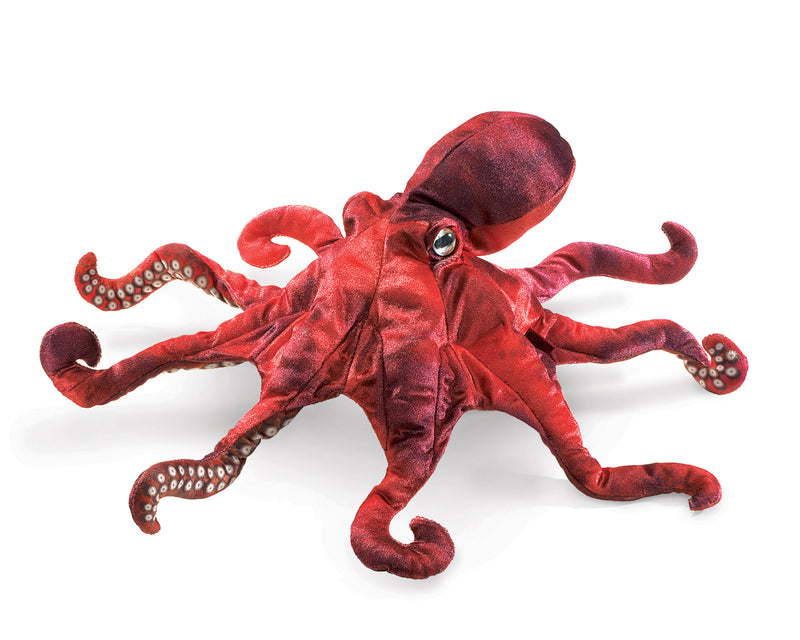 Red Octopus Hand Puppet, Expected to ship Mid October, Pre-Order!