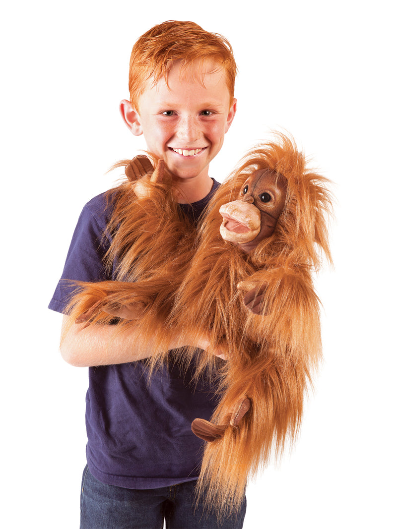 Baby Orangutan Hand Puppet, Endangered Animal