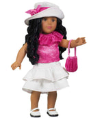 18" Pink and White Skirt Set