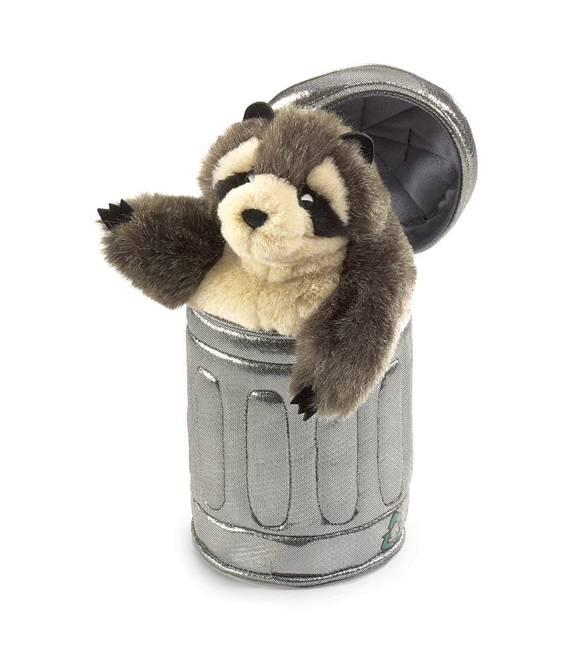Raccoon in Garbage Can Hand Puppet